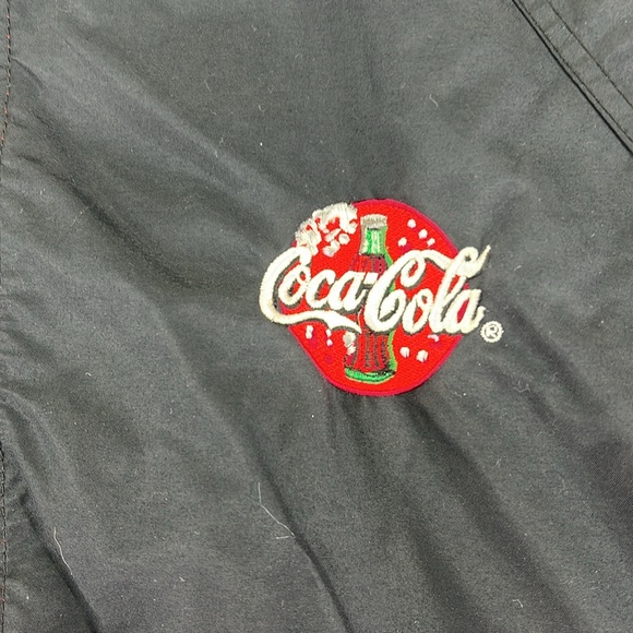 VTG Wearguard Coca Cola Long Sleeve Zip Up Jacket Red Black Mens XL Windbreaker - Picture 2 of 13